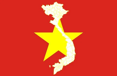Map and flag of Vietnam Stock-Illustration