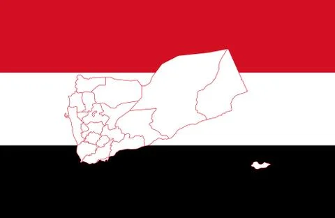 Map and flag of Yemen Illustrazione stock
