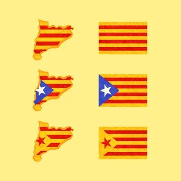 Map and Flags of Catalonia Illustrazione stock