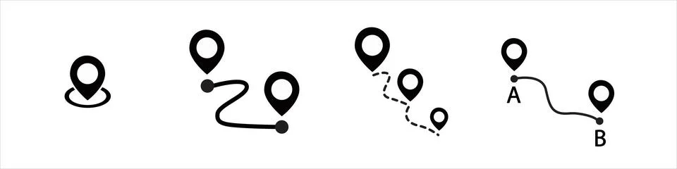 Map and Location Icons. Vector illustration for graphic design, logo, Web, UI Stock Illustration