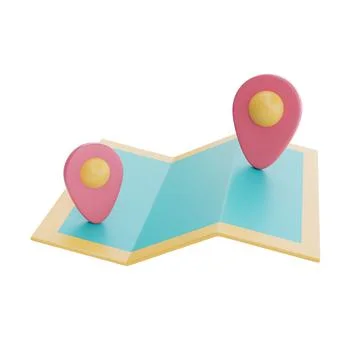 Map and location pin isolated on light background, holiday vacation, Time to  Stock Illustration