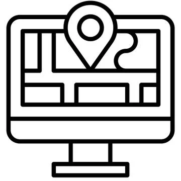 Map and location, Telecommuting or  remote work icon Stock Illustration