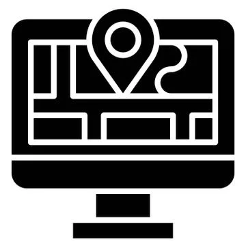 Map and location, Telecommuting or  remote work icon Stock Illustration