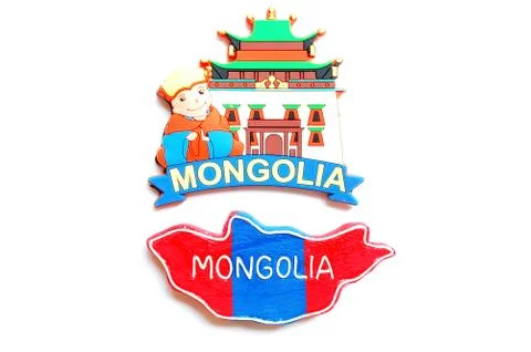 Map and logo of mongolia Stock Photos