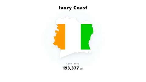 Map And National Flag Of Ivory Coast Stock Footage 344011329