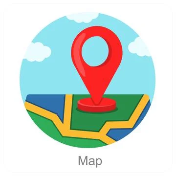 Map and navigation icon concept Illustrazione stock