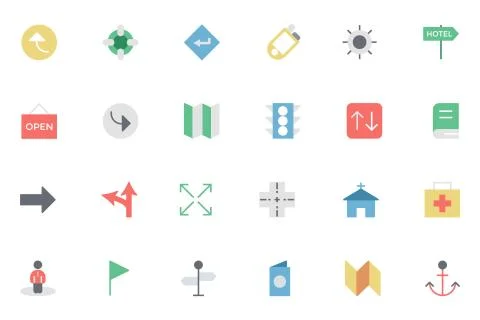 Map and Navigation Vector Icons Set Stock Illustration
