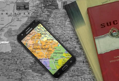 Map and phone Stock Photos