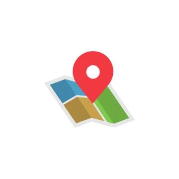 Map and pin icon design template vector Stock Illustration