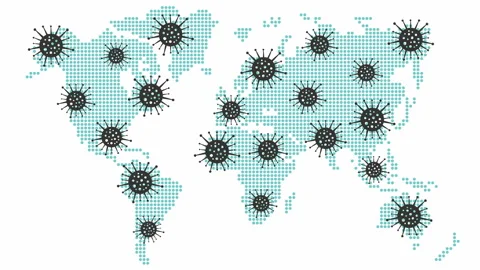 Map and virus Stock Footage 142949888