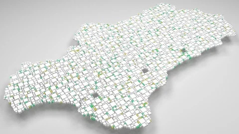 Map of Andalusia - Spain Stock Footage 100947283