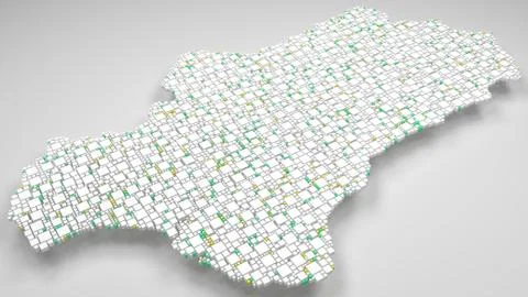 Map of Andalusia - Spain Stock Illustration