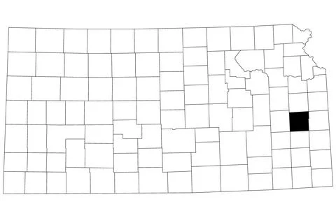 Map of Anderson County in Kansas state on white background. single County m.. Stock Illustration