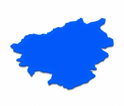 Map of Andorra. 3D isometric perspective illustration. Stock Illustration