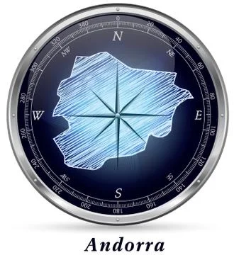 Map of andorra with borders Stock Illustration