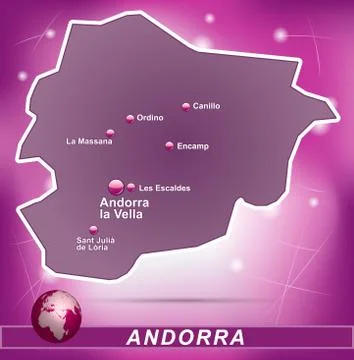 Map of andorra Stock Illustration