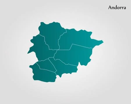 Map of Andorra Stock Illustration