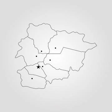 Map of Andorra Stock Illustration