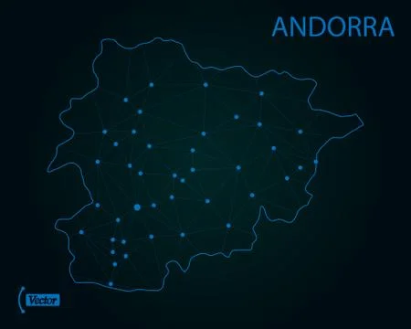 Map of Andorra. Vector illustration. World map Stock Illustration