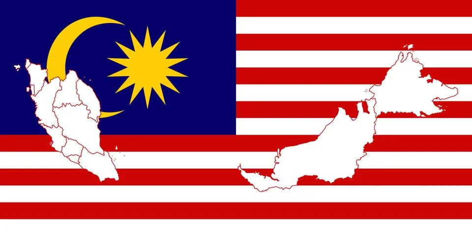 Map anf flag of Malaysia Stock Illustration