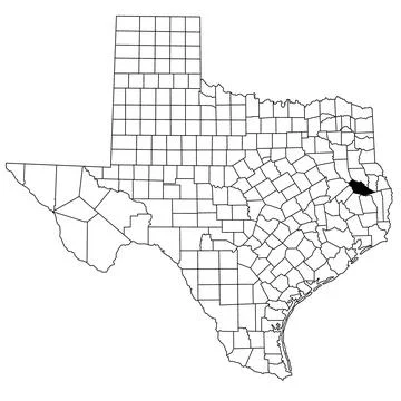 Map of Angelina County in Texas state on white background. single County ma.. Stock Illustration