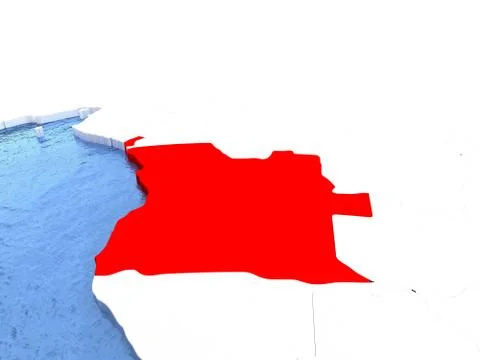 Map of Angola on globe Stock Illustration