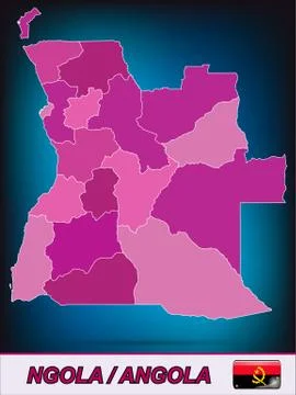 Map of angola Stock Illustration