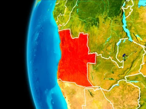 Map of Angola in red Stock Illustration