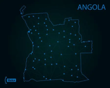 Map of Angola. Vector illustration. World map Stock Illustration