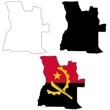 Map Angola on white background. Angola Map Outline. Angola vector map Stockillustratie