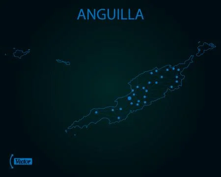 Map of Anguilla. Vector illustration. World map Stock Illustration