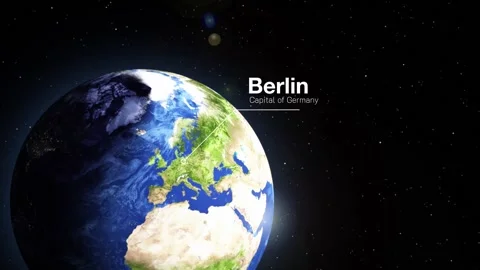 Map animation of Berlin from space, detailed region view, available in 4K. Stock Footage 297174669