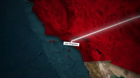 Map Animation of Flight Route from New York to Los Angeles Across USA Stock Footage 321756262