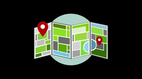 Map Animation with Location Markers, Ani... | Stock Video | Pond5