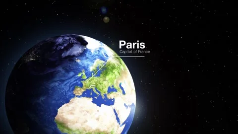 Map animation of Paris from space, detailed region view, available in 4K. Stock Footage 297174520