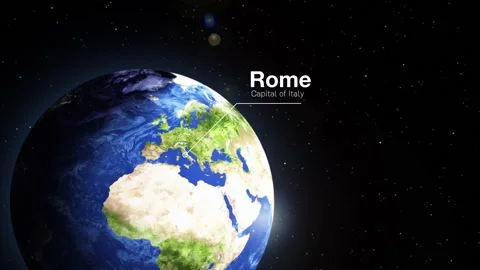 Map animation of Rome from space, detailed region view, available in 4K. Stock Footage 297112036