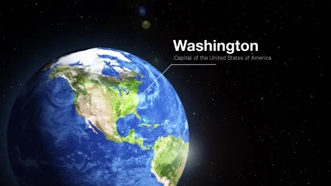 Map animation of USA from space, detailed region view, available in 4K. Stock Footage 297112773