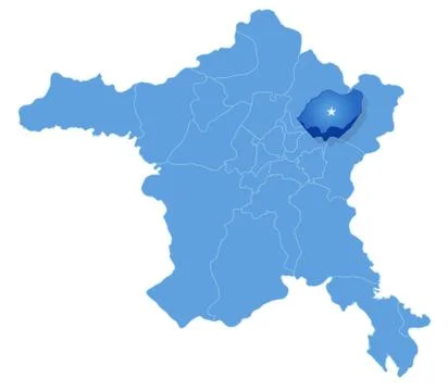 Map of Ankara - Akyurt is pulled out Ilustración de archivo