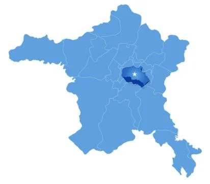 Map of Ankara - Cankaya is pulled out Ilustración de archivo