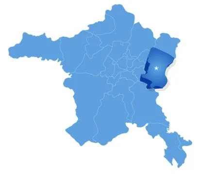 Map of Ankara - Elmadag is pulled out Ilustración de archivo