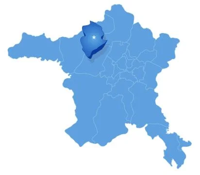 Map of Ankara - Gudul is pulled out Ilustración de archivo