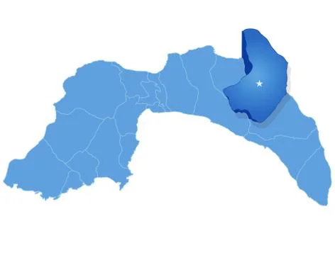 Map of Antalya - Akseki is pulled out Stock Illustration