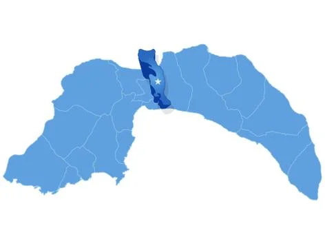 Map of Antalya - Aksu is pulled out Ilustración de archivo