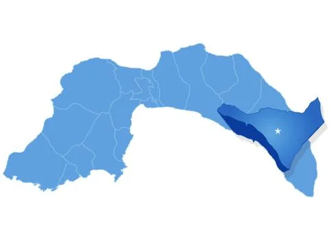 Map of Antalya - Alanya is pulled out Ilustración de archivo