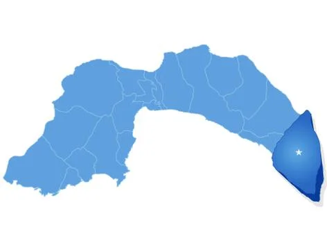 Map of Antalya - Gazipasa is pulled out Ilustración de archivo