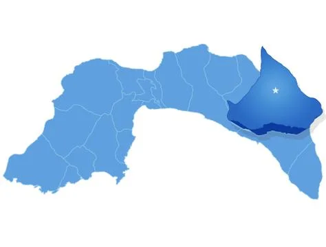 Map of Antalya - Gundogmus is pulled out Ilustración de archivo
