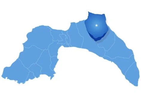 Map of Antalya - Ibradi is pulled out Ilustración de archivo