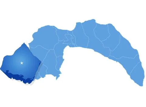 Map of Antalya - Kas is pulled out Ilustración de archivo