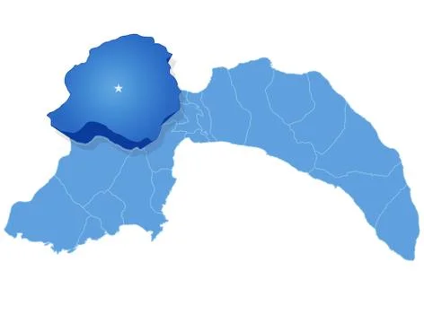 Map of Antalya - Korkuteli is pulled out Ilustración de archivo