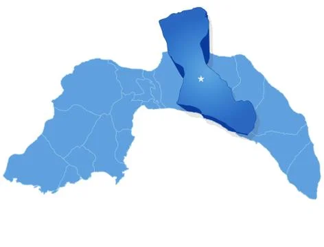 Map of Antalya -  Manavgat is pulled out Ilustración de archivo